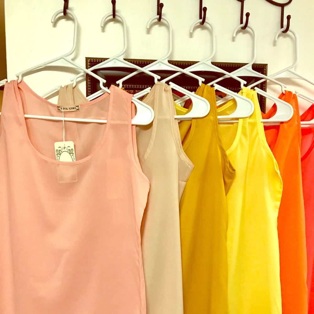 Beige Chiffon, Liva Girl sleeveless tank top, XS